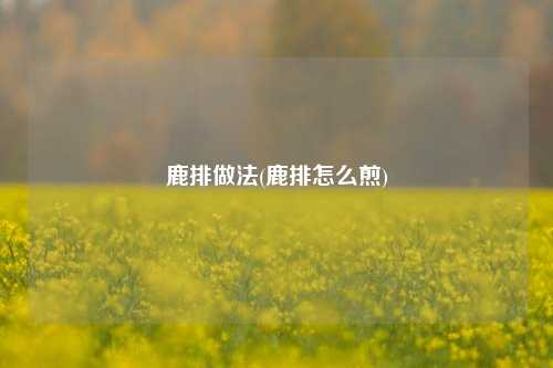 鹿排做法(鹿排怎么煎)