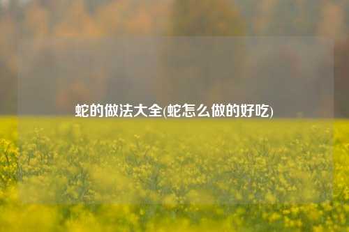 蛇的做法大全(蛇怎么做的好吃)