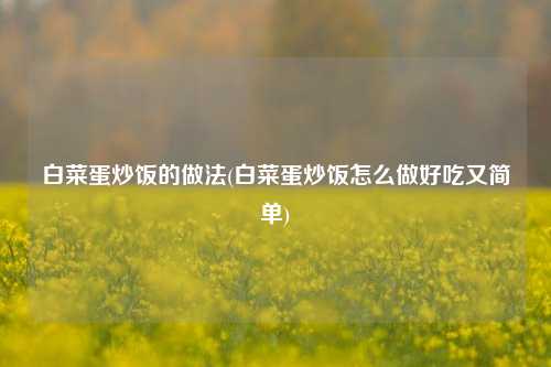 白菜蛋炒饭的做法(白菜蛋炒饭怎么做好吃又简单)