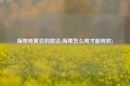 海带炖黄豆的做法(海带怎么炖才能炖软)